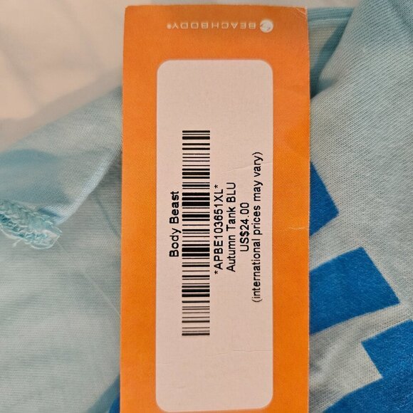 Beachbody  "I'm not your baby I'm your beast" Tank Top LT Blue Muscle Tank  NWT - Picture 5 of 7